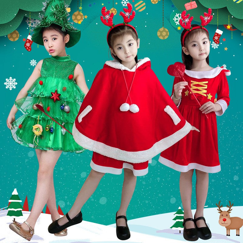 Elf Costume Christmas - Costume da albero di Natale rosso