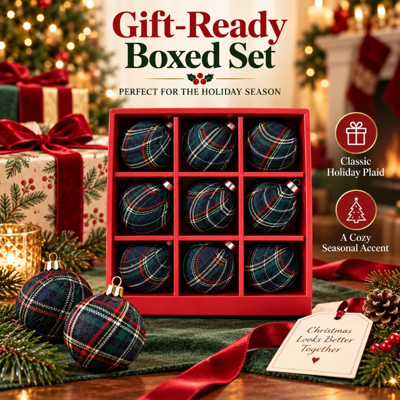 Gift Box Wrap Set - Set da 9 palline decorative natalizie