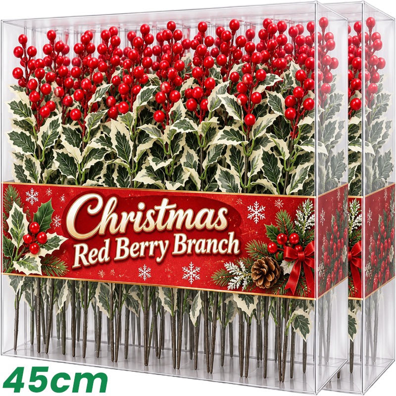Christmas Wreath Fake - Ornamento di rami artificiali con bacche