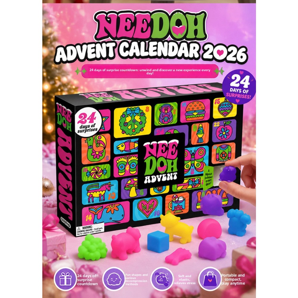 Advent Calendar Gift - Calendario dell'Avvento NeeDoh 2027, bambola antistress