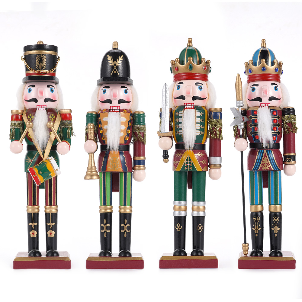 Nutcracker Figurine - 30CM schiaccianoci in legno decorazioni natalizie