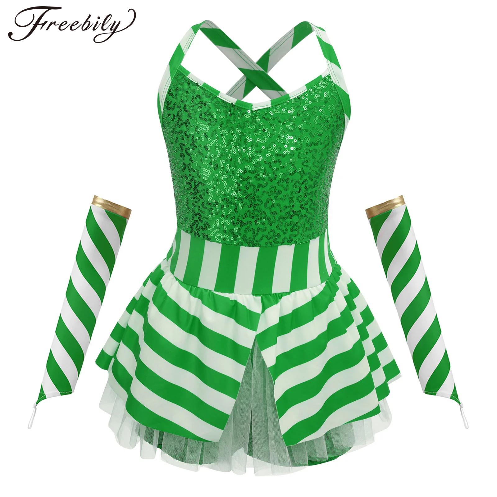Ragazze Natale Candy Cane A Ri - Elf Costume Christmas recensione e prezzo